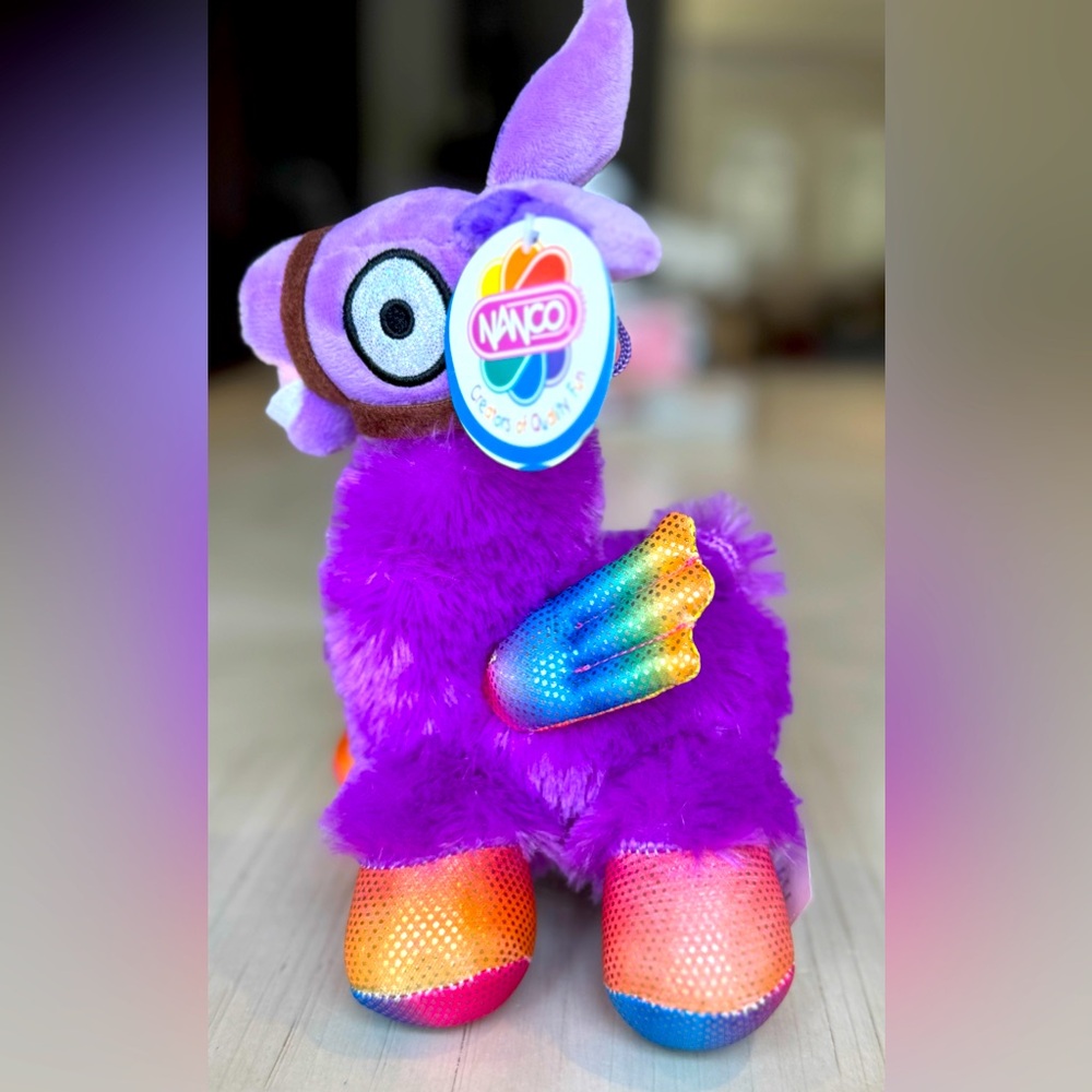 Nanco Fortnite Llama Plush 10” Purple Rainbow Wings NWT Retired